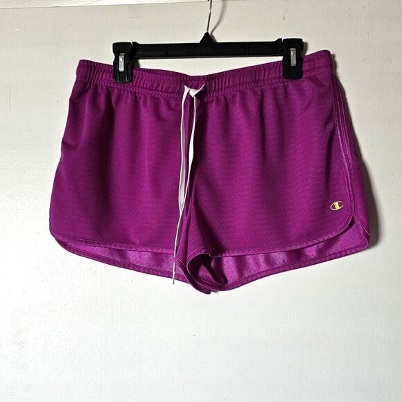 Barbiecore Champion purple athletic running mini perforated shorts Size L - Picture 2 of 5